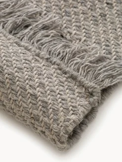 Online Benuta Tapis en laine tissé à la main avec franges Lars Grège