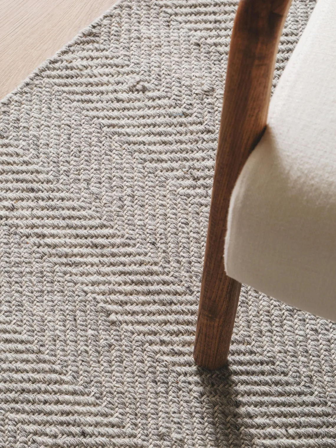 Online Benuta Tapis en laine tissé à la main avec franges Lars Grège