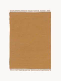 Discount Benuta Tapis en laine tissé à la main avec franges Liv Brun clair