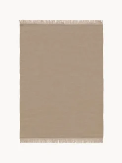 Online Benuta Tapis en laine tissé à la main avec franges Liv Beige