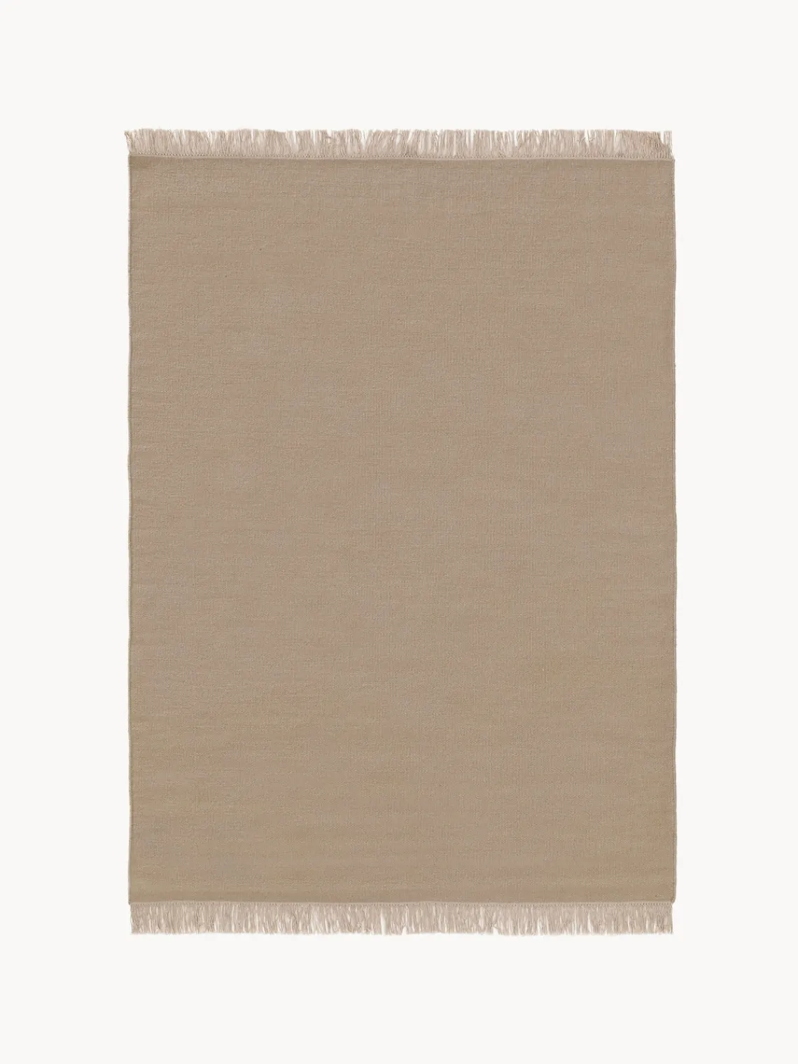 Online Benuta Tapis en laine tissé à la main avec franges Liv Beige