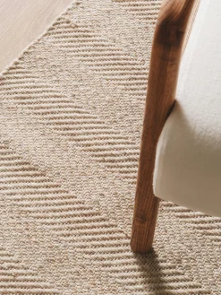 Clearance Benuta Tapis en laine tissé à la main avec franges Lars Beige