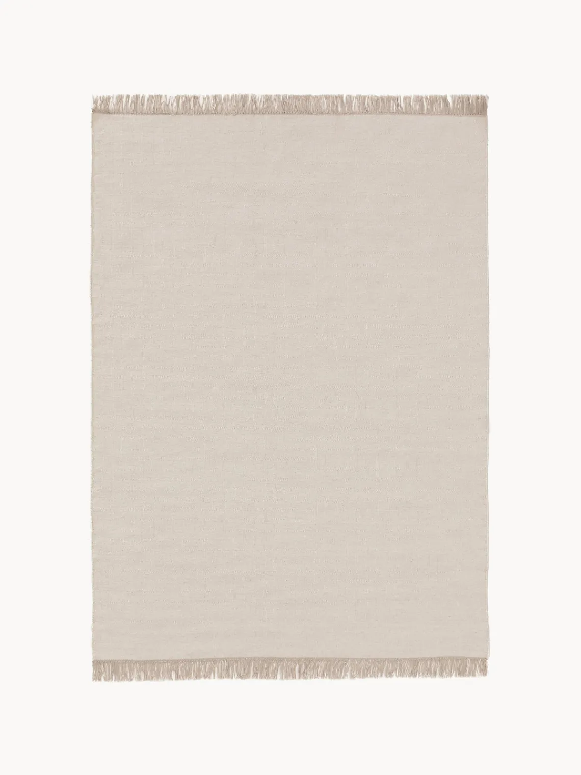 Sale Benuta Tapis en laine tissé à la main avec franges Liv Beige clair