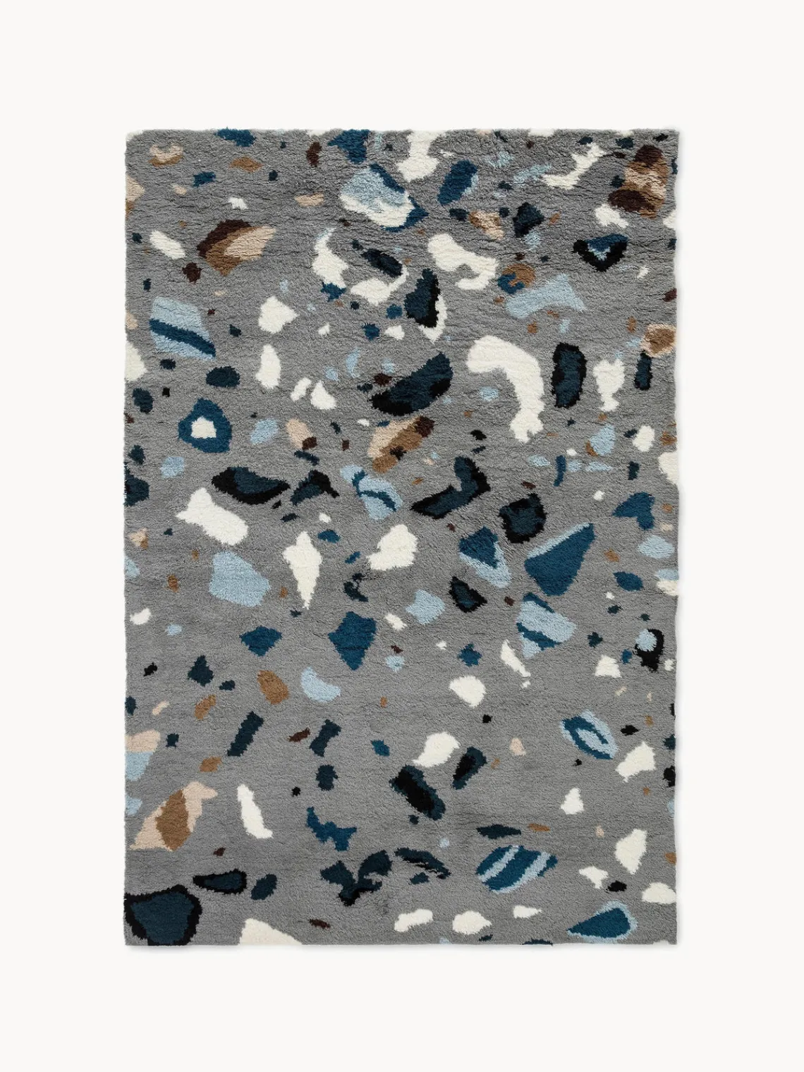 Outlet Nordic Knots Tapis en laine tissé à la main Archipelago Gris, tons bleus