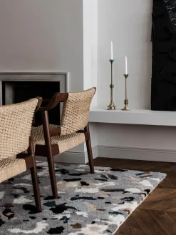 Outlet Nordic Knots Tapis en laine tissé à la main Archipelago Gris, tons bleus