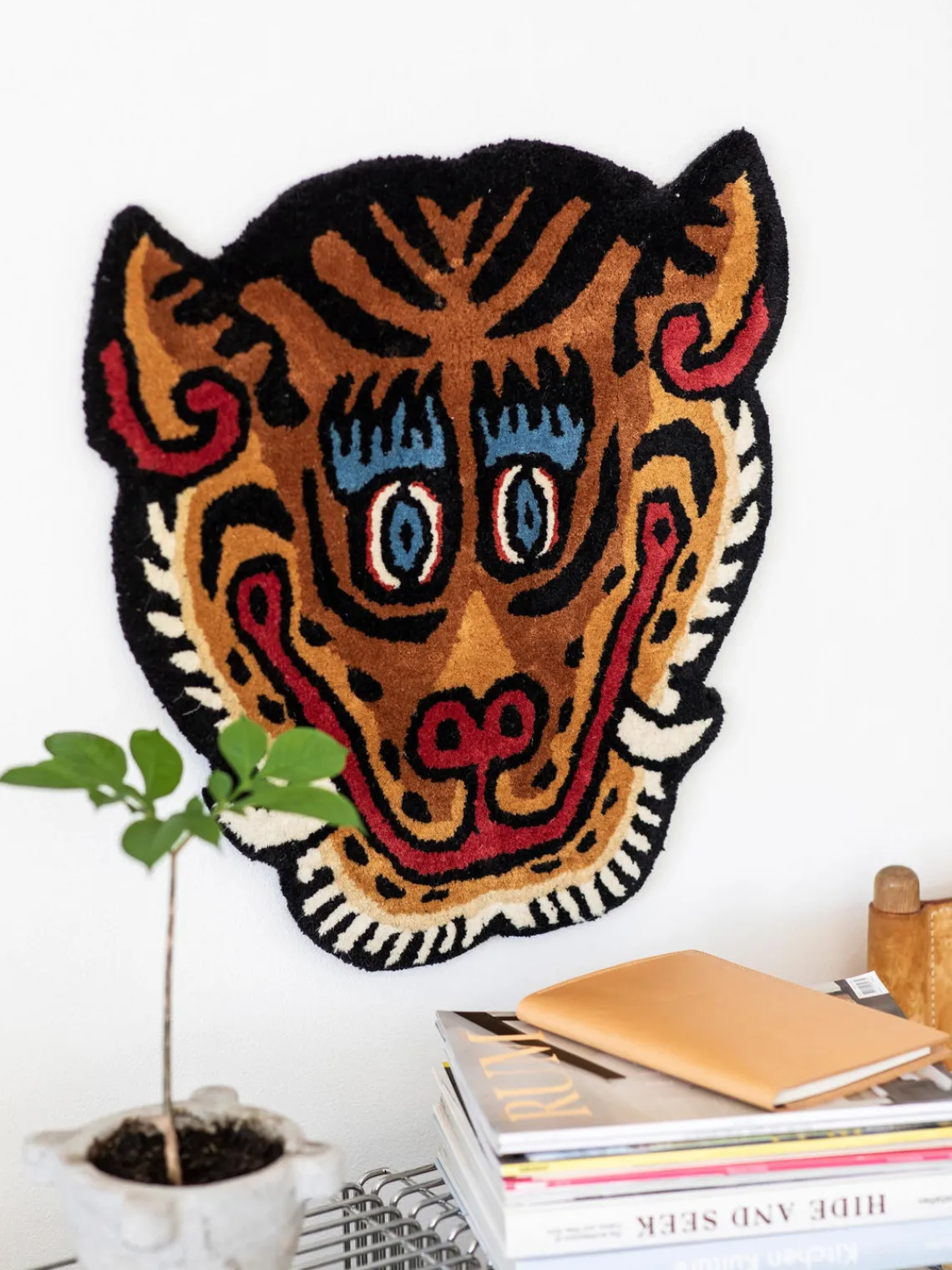 Fashion Bongusta Tapis en laine tufté à la main Tiger Face