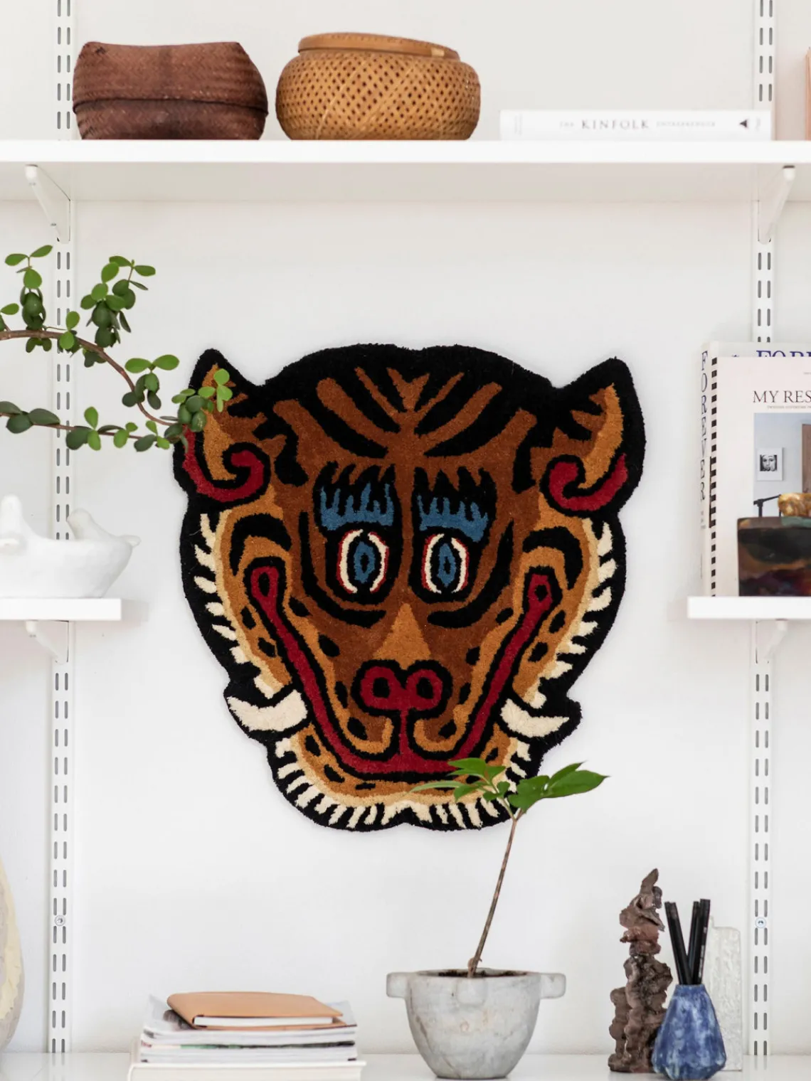 Fashion Bongusta Tapis en laine tufté à la main Tiger Face