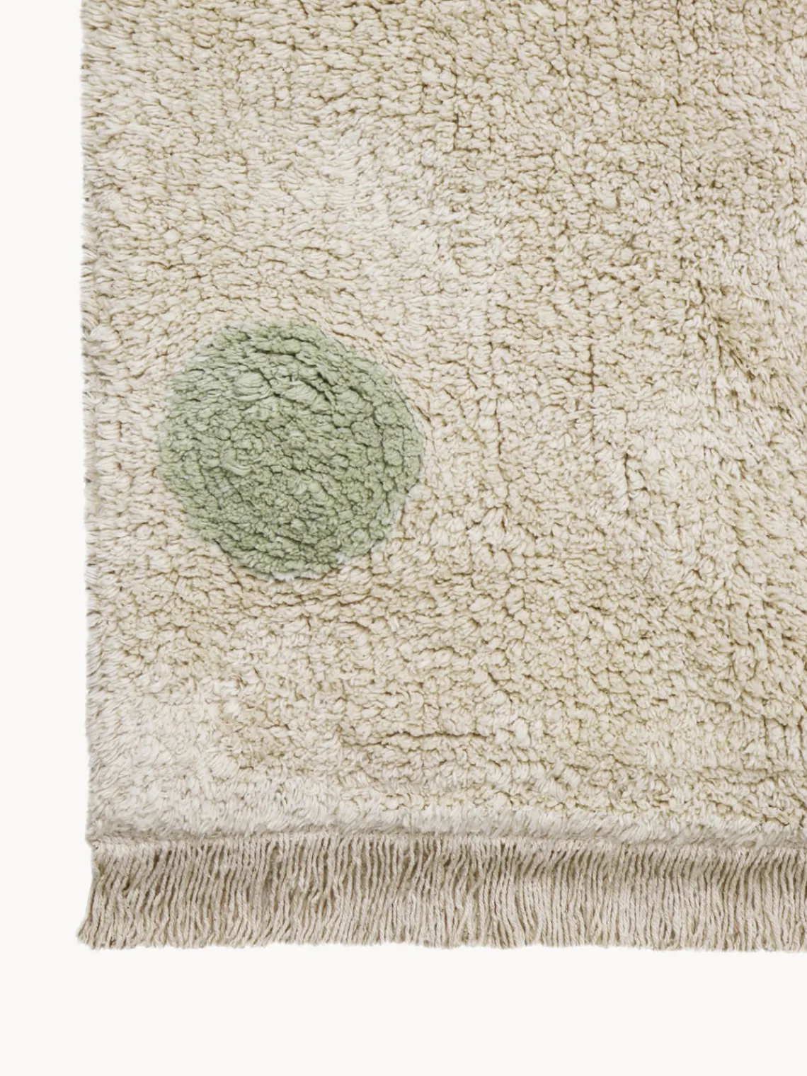 Clearance Lorena Canals Tapis pour enfant tissé à la main Hippy Dots Beige clair, vert sauge