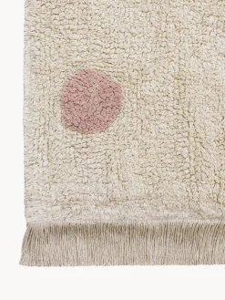 Fashion Lorena Canals Tapis pour enfant tissé à la main Hippy Dots Beige clair, vieux rose