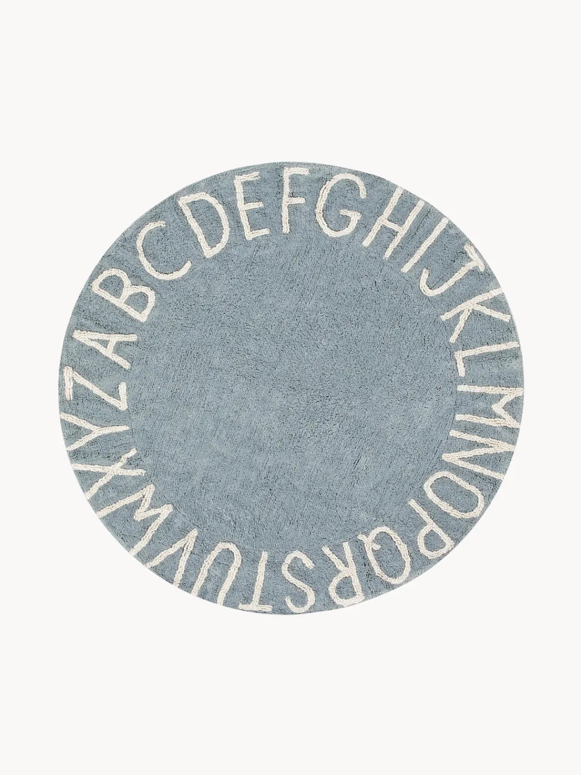 New Lorena Canals Tapis rond pour enfant avec lettres design ABC Gris-bleu