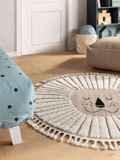 Discount Benuta Tapis rond pour enfant avec pompons Momo