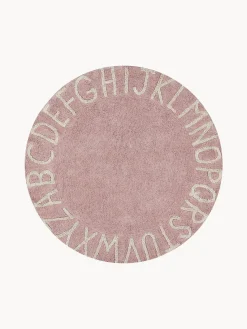 Hot Lorena Canals Tapis rond pour enfant design ABC Vieux rose, beige clair