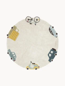 Fashion Lorena Canals Tapis rond pour enfants tufté à la main Wheels, lavable
