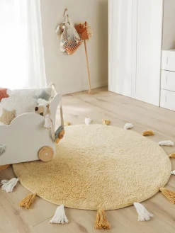 New Benuta Tapis rond tufté main avec pompons Malu