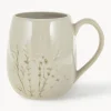 New Bloomingville Tasse artisanale avec motif botanique Bea