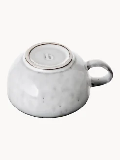 Discount Broste Copenhagen Tasse artisanale avec sous-tasse Nordic Sand Gris clair, chiné
