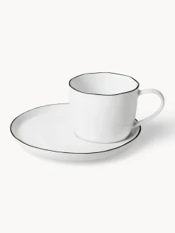 Clearance Broste Copenhagen Tasse artisanale en porcelaine avec sous-tasse Salt
