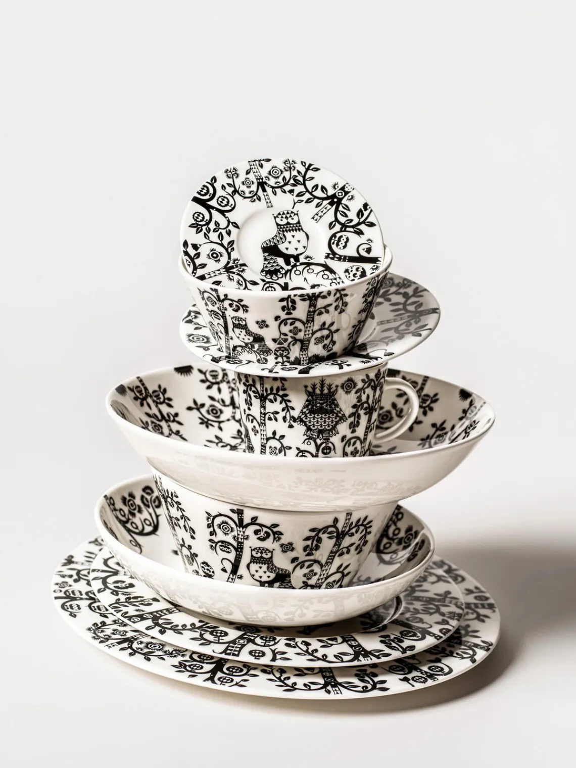 New iittala Tasse en porcelaine Taika, 200 ml Noir, blanc