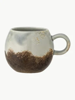 Clearance Bloomingville Tasse émaillée en grès artisanale Paula Brun foncé, tons gris