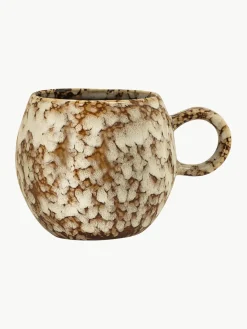 New Bloomingville Tasse émaillée en grès artisanale Paula Brun, blanc crème