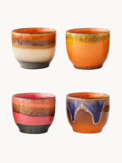 New HKLIVING Tasses à café artisanales en céramique 70's, 4 élém.