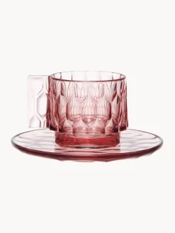 Best Kartell Tasses à café avec sous-tasses Jellies, 4 pièces Rose