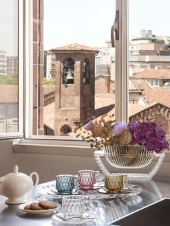 Outlet Kartell Tasses à café avec sous-tasses Jellies, 4 pièces Bleu ciel