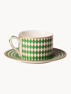 Clearance Pols Potten Tasses à café avec sous-tasses Chess, 4 élém.