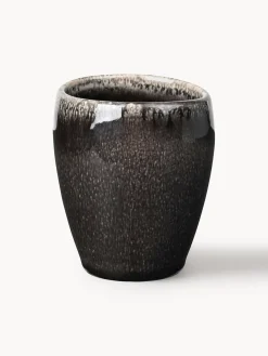 New Broste Copenhagen Tasses à expresso artisanales Nordic Coal, 6 pièces Noir, chiné