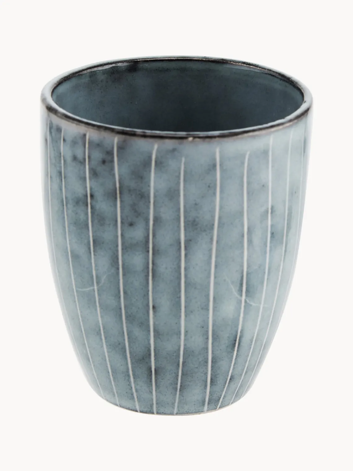 Clearance Broste Copenhagen Tasses à expresso artisanales Nordic Sea, 6 pièces Gris-bleu, chiné