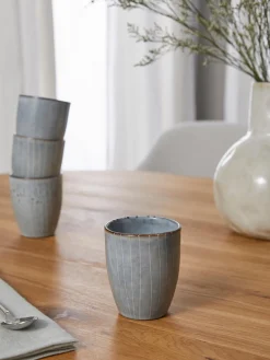 Clearance Broste Copenhagen Tasses à expresso artisanales Nordic Sea, 6 pièces Gris-bleu, chiné