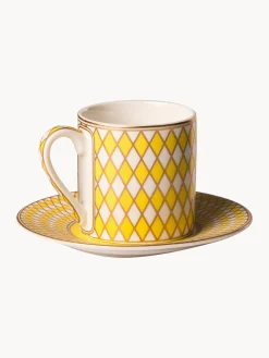 New Pols Potten Tasses à expresso avec sous-tasses Chess, 4 élém.