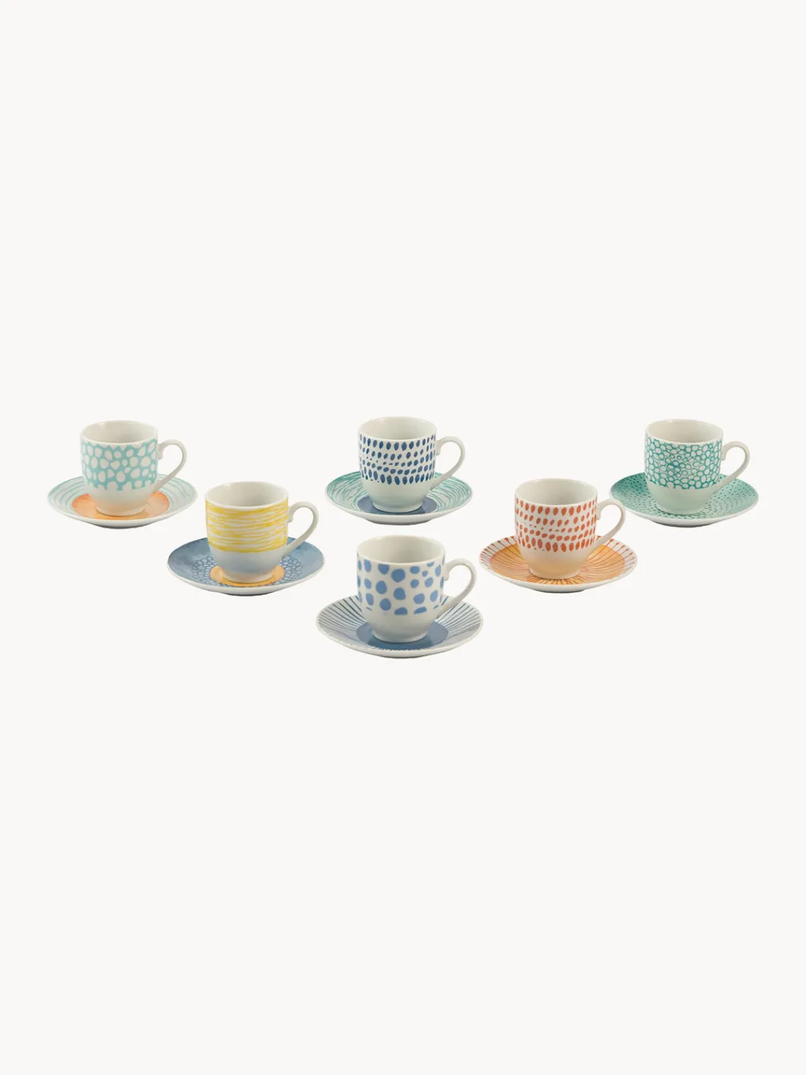 Outlet Villa D'Este Home Tivoli Tasses à expresso avec sous-tasses Marea, 6 élém.