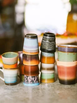 Online HKLIVING Tasses à expresso en céramique émaillée peinte à la main 70's , 4 élém.