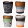 Best HKLIVING Tasses à expresso faites main en grès 70's, 4 élém.