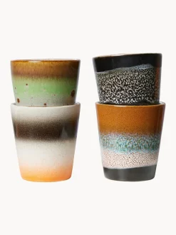 Best HKLIVING Tasses à expresso faites main en grès 70's, 4 élém.