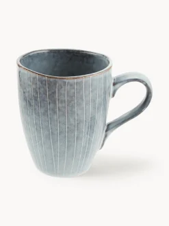 Clearance Broste Copenhagen Tasses à thé artisanales Nordic Sea, 250 ml, 6 pièces Gris-bleu, chiné