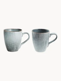 Clearance Broste Copenhagen Tasses à thé artisanales Nordic Sea, 250 ml, 6 pièces Gris-bleu, chiné