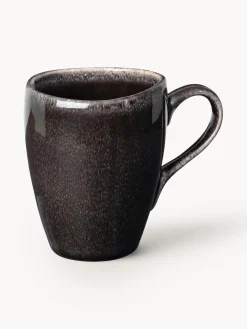 Discount Broste Copenhagen Tasses à thé artisanales Nordic Coal, 6 pièces Noir, chiné
