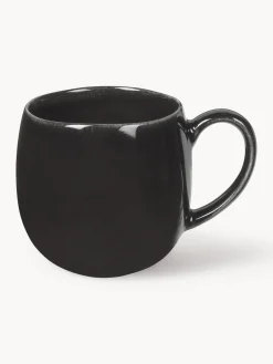 New Broste Copenhagen Tasses à thé XL artisanales Nordic Coal, 2 pièces Noir, chiné