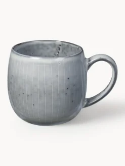 Fashion Broste Copenhagen Tasses à thé XL artisanales Nordic Sea, 2 pièces Gris-bleu, chiné