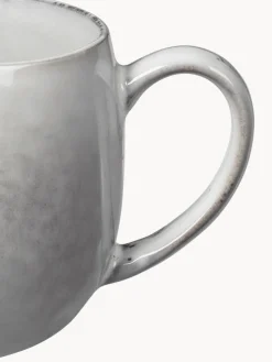 Fashion Broste Copenhagen Tasses à thé XL artisanales Nordic Sand, 2 pièces Gris clair, chiné