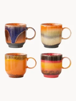 Online HKLIVING Tasses artisanales en céramique 70's, 4 élém. Multicolore