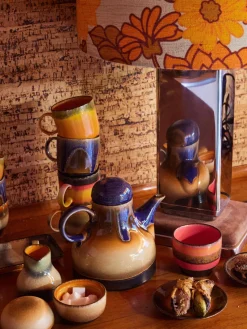Online HKLIVING Tasses artisanales en céramique 70's, 4 élém. Multicolore