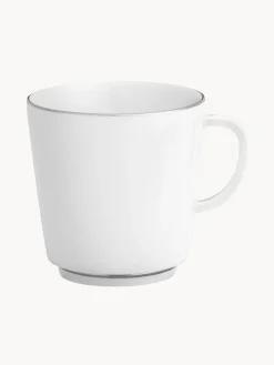 Clearance Meissen Tasses artisanales en porcelaine Vitruv, 2 pièces Blanc avec bord platine