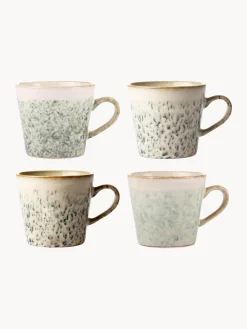 Sale HKLIVING Tasses artisanales 70's, 4 élém. Tons verts, tons beiges