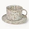 Fashion Olsson & Jensen Tasses avec sous-tasses avec émail réactif Salt, 6 pièces