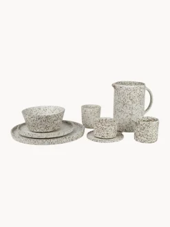 Fashion Olsson & Jensen Tasses avec sous-tasses avec émail réactif Salt, 6 pièces