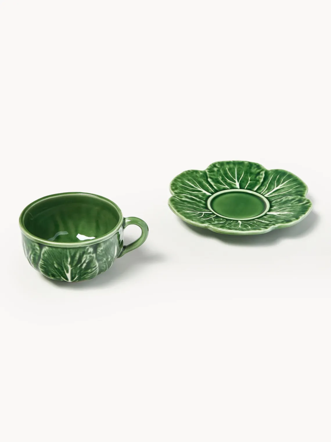 Sale BORDALLO PINHEIRO Tasses avec sous-tasses Cabbage, 4 pièces