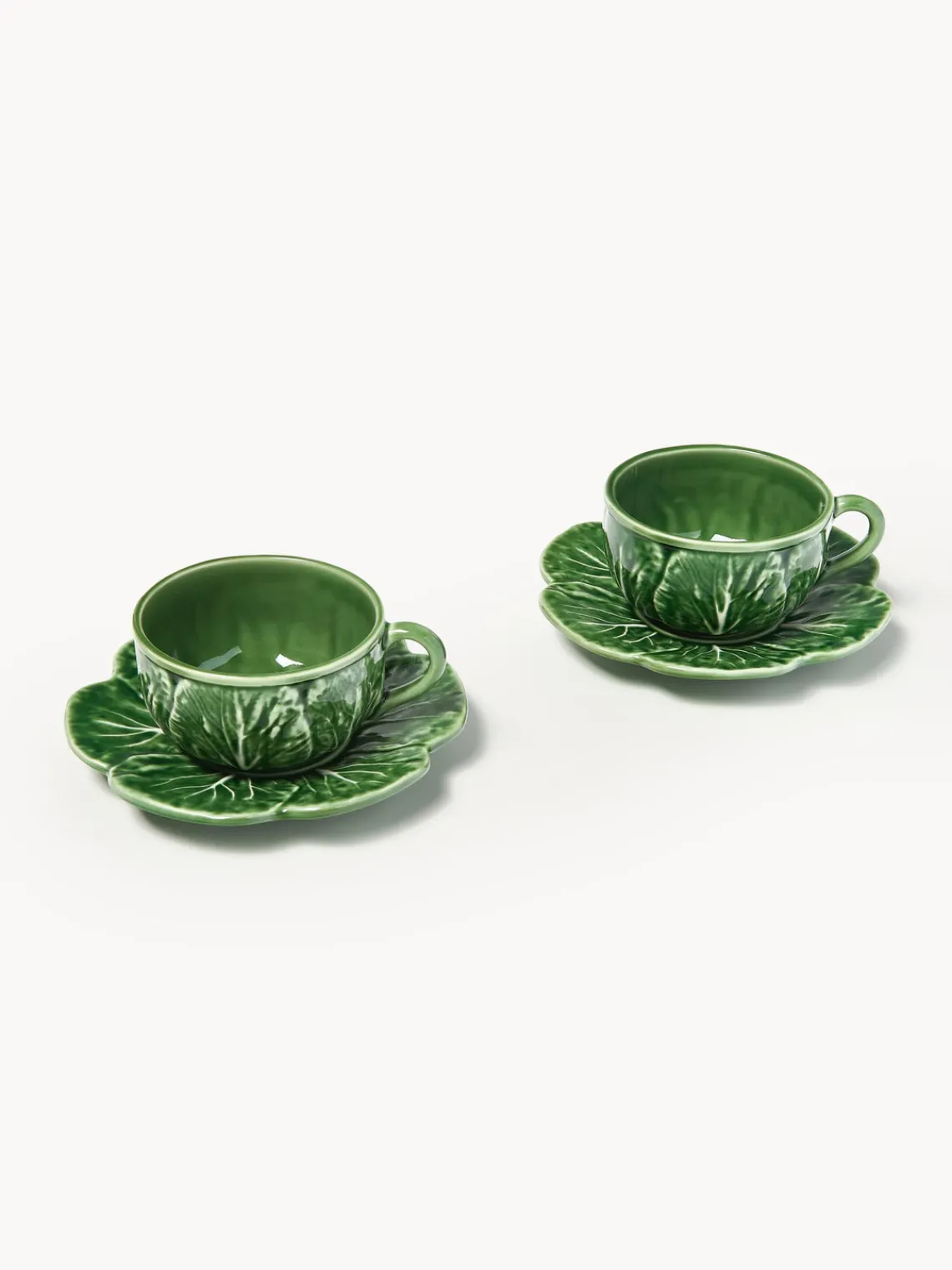 Sale BORDALLO PINHEIRO Tasses avec sous-tasses Cabbage, 4 pièces